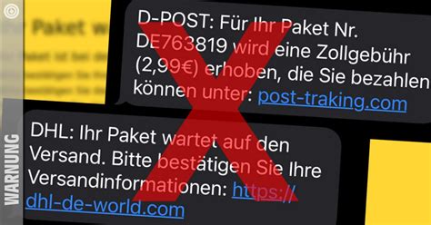 Paketzustellung: Fake SMS und Mails im Umlauf.